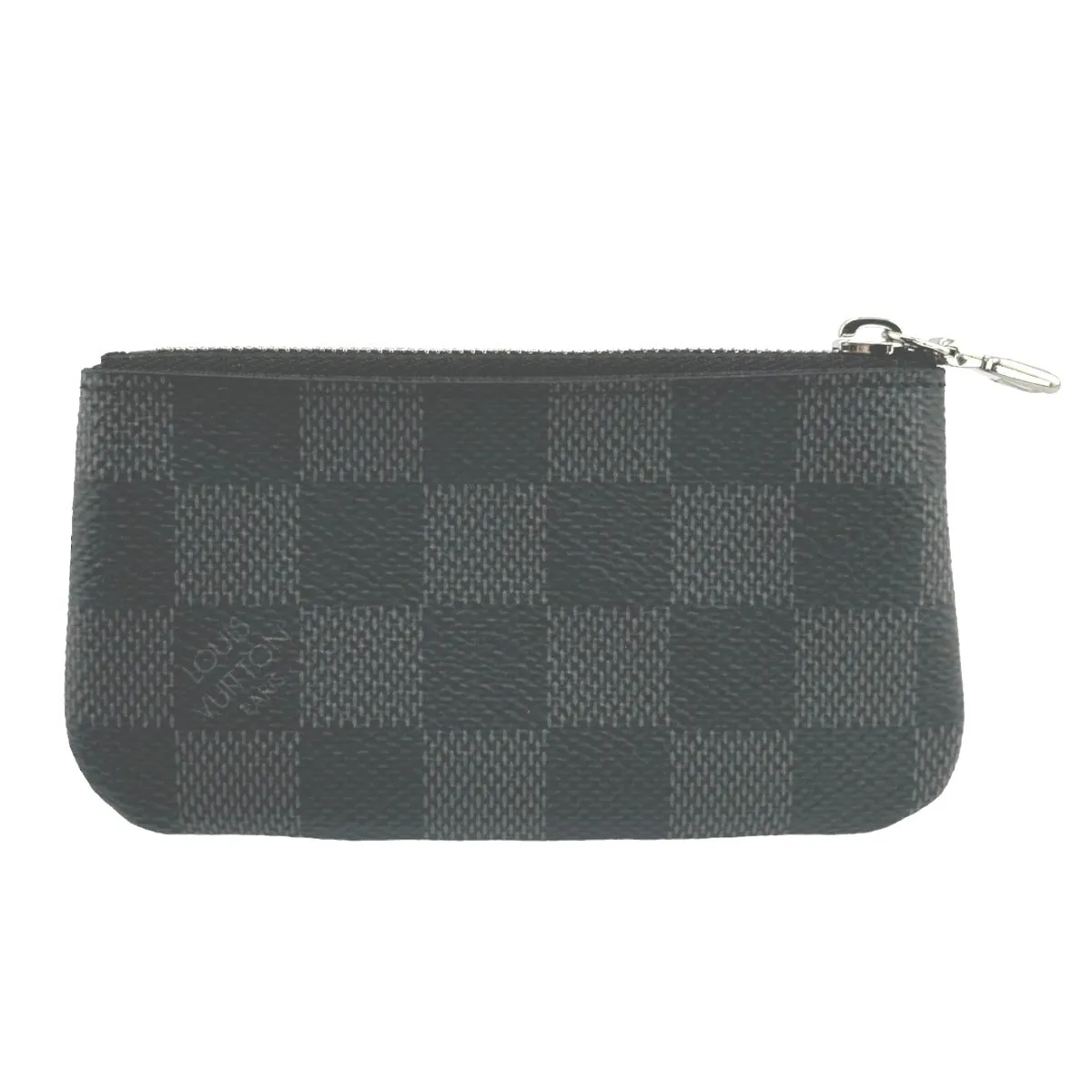 LOUIS VUITTON Key case Key holder  N60155 Damier Grafitto Canvas gray Key case Key holder for coin pocket Graphite Pochette Cre mens Used