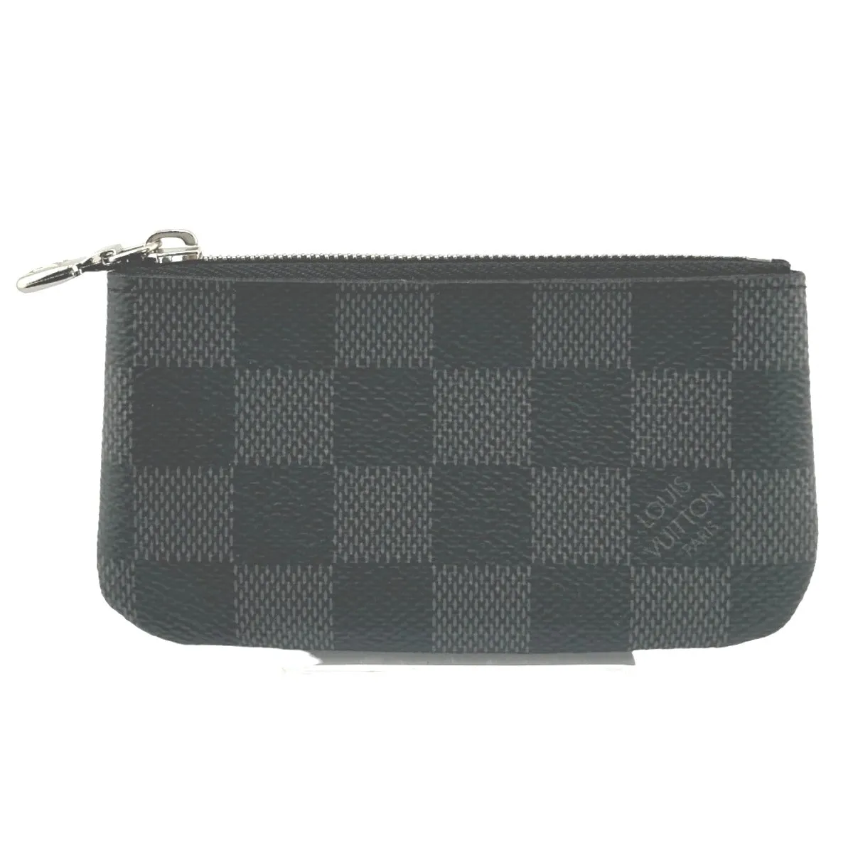 LOUIS VUITTON Key case Key holder  N60155 Damier Grafitto Canvas gray Key case Key holder for coin pocket Graphite Pochette Cre mens Used