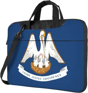 Louisiana State Flag Print Laptop Adjustable Shoulder Strap With Handle Accessory Pocket For Men Women