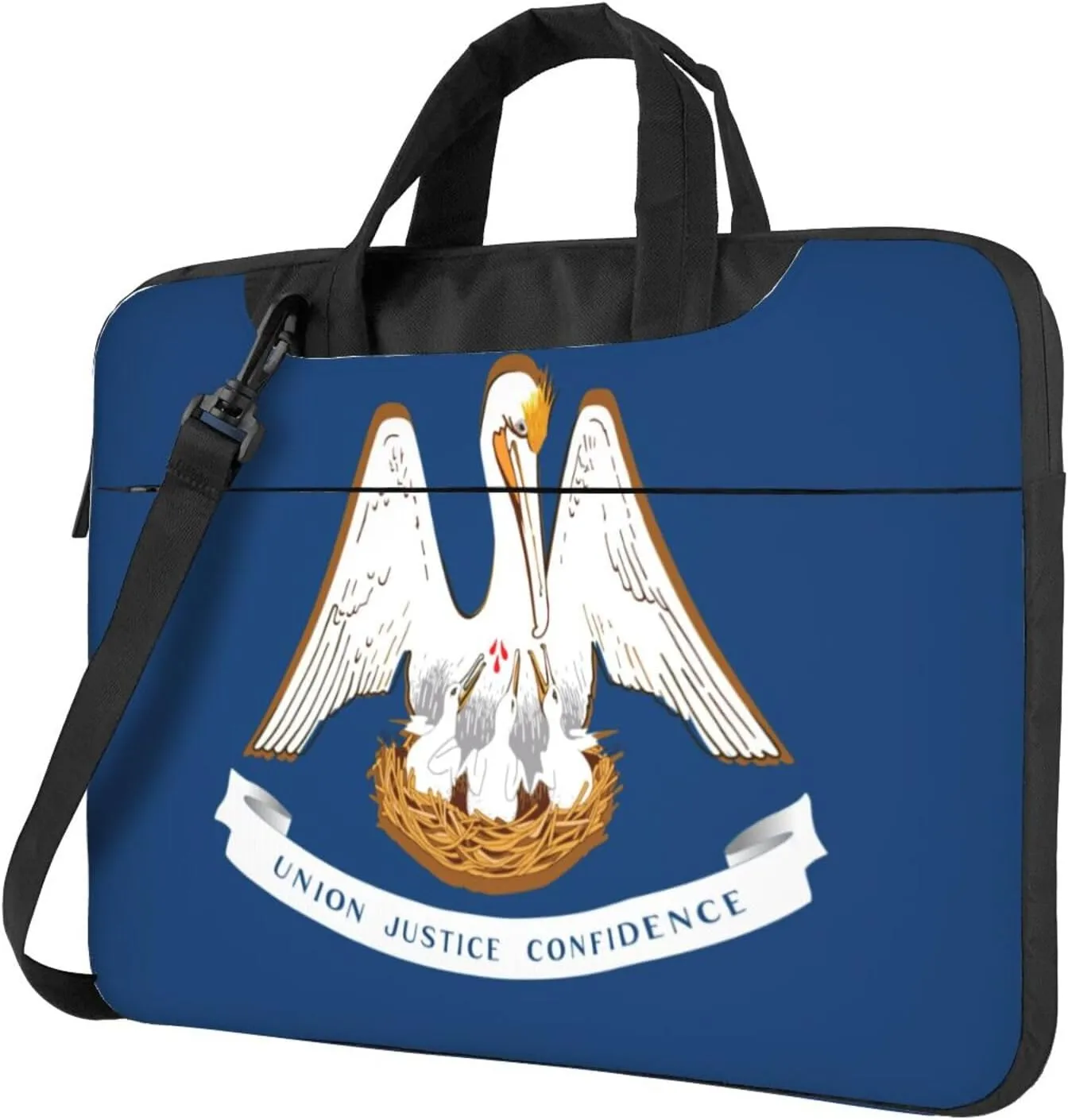 Louisiana State Flag Print Laptop Adjustable Shoulder Strap With Handle Accessory Pocket For Men Women