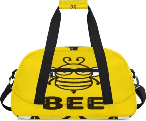 Lovely Bee Gym Duffel Bag for Men Women Cartoon Bee Sports Tote Bag with Adjustable Shoulder Strap for Dance Gymnastics Traveling Outdoor Camping Overnight Stay