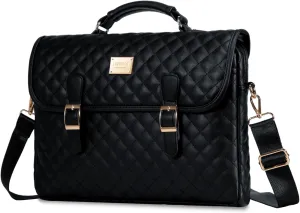 LOVEVOOK Laptop Bag for Women 15.6 Inch Waterproof Leather Computer Briefcase Large Laptop Carrying Case for Business Casual or College