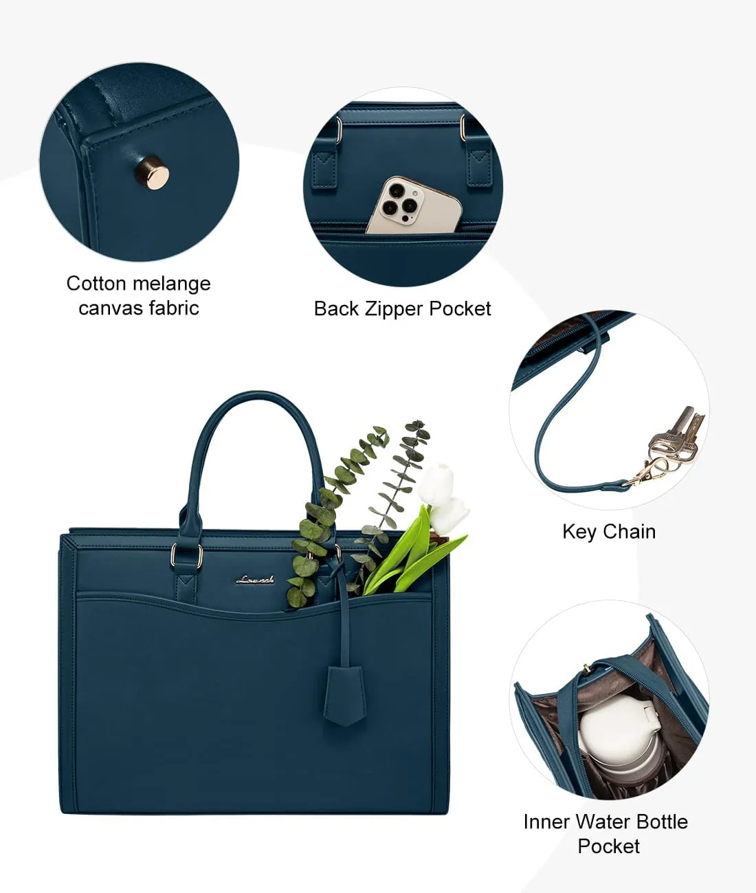 LOVEVOOK Laptop Tote Bag for Women, Office Work Bag Briefcase fit for 15.6 inch Laptop, Large Capacity Teacher Bag Handbag