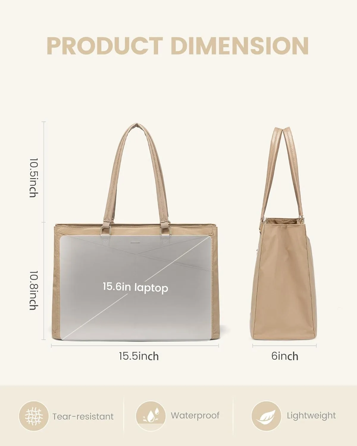 LOVEVOOK Laptop Tote Bag for Women Work, 15.6inch Work Teacher Tote Bag, Large Capacity Computer Briefcase Bags Shoulder Bag for Office Travel