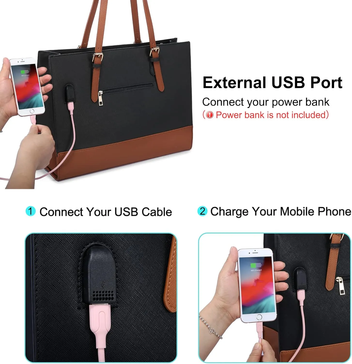 LOVEVOOK Laptop Tote for Women, Fashion Computer Bag 15.6 Inch Large Handbag, Shoulder Bag Purse for Business Work