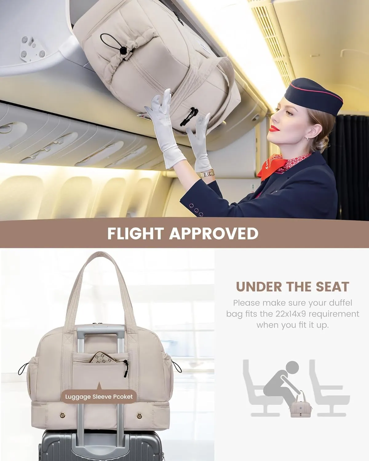 LOVEVOOK Weekender Bags for Women Travel Duffle Bag with Shoe Compartment, Carry on Overnight Bag Set