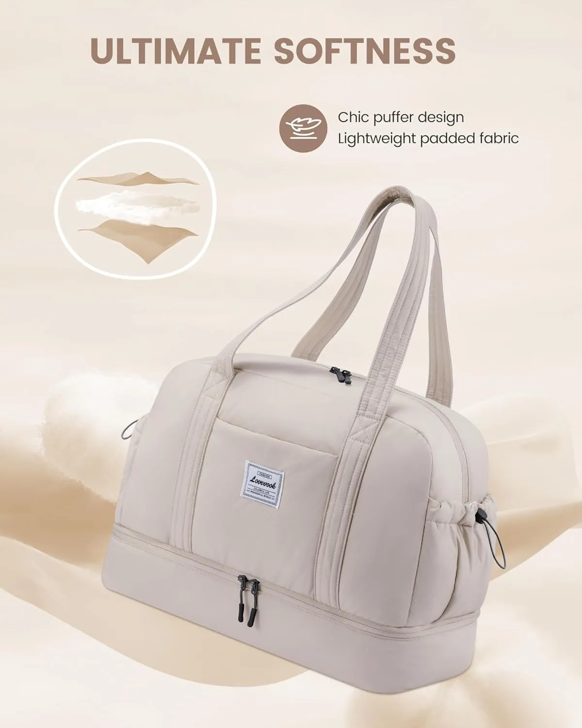 LOVEVOOK Weekender Bags for Women Travel Duffle Bag with Shoe Compartment, Carry on Overnight Bag Set