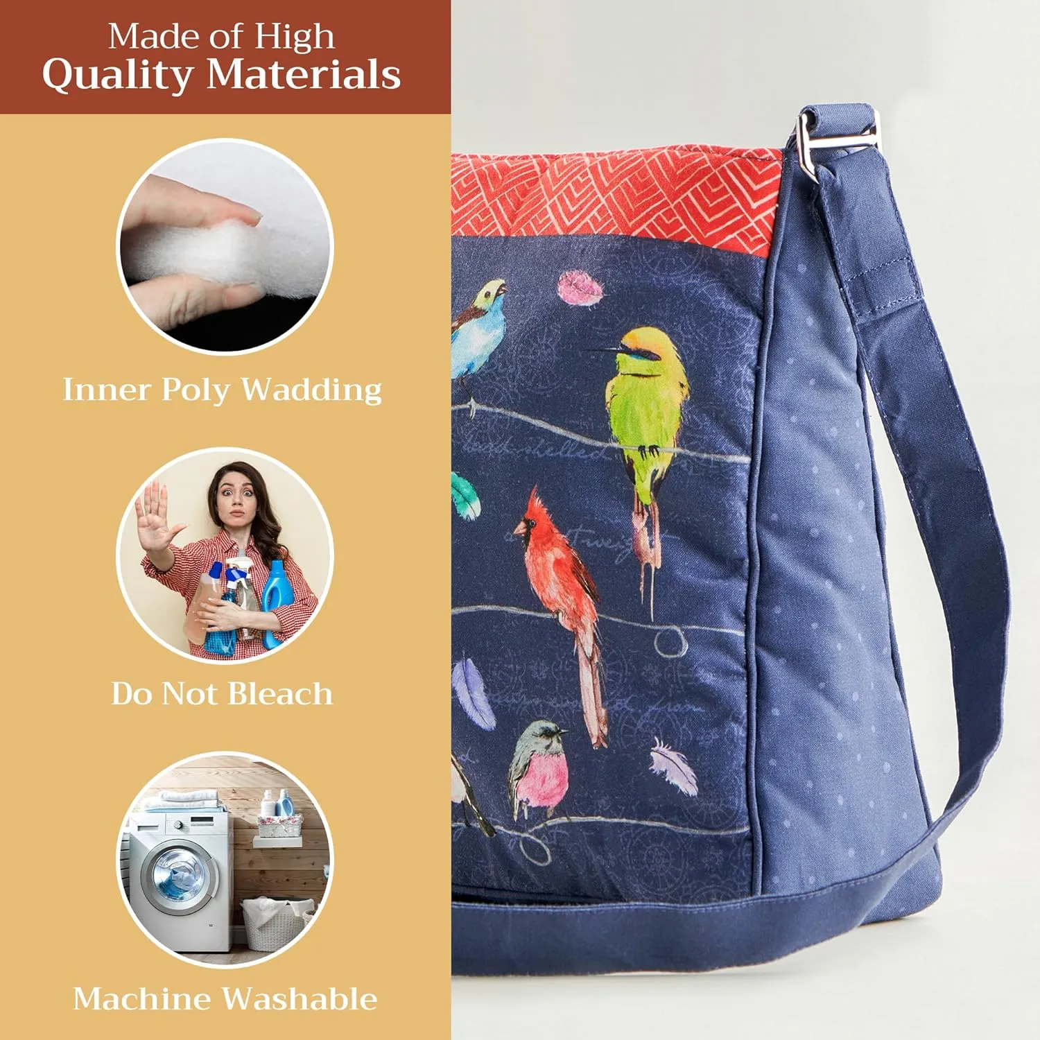 Maison d' Hermine Hand Bags for Women Cotton Shoulder Bag for Shopping Travel Everyday Use Cross Body Tote purse Sling Bag