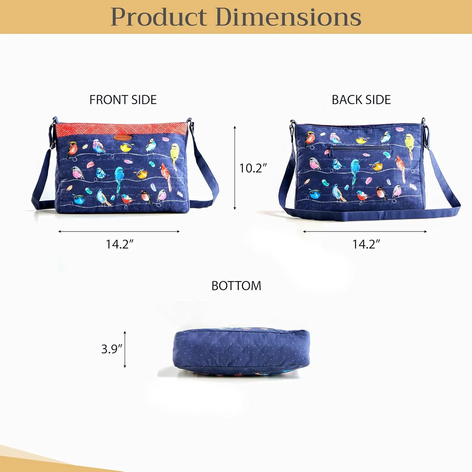 Maison d' Hermine Hand Bags for Women Cotton Shoulder Bag for Shopping Travel Everyday Use Cross Body Tote purse Sling Bag