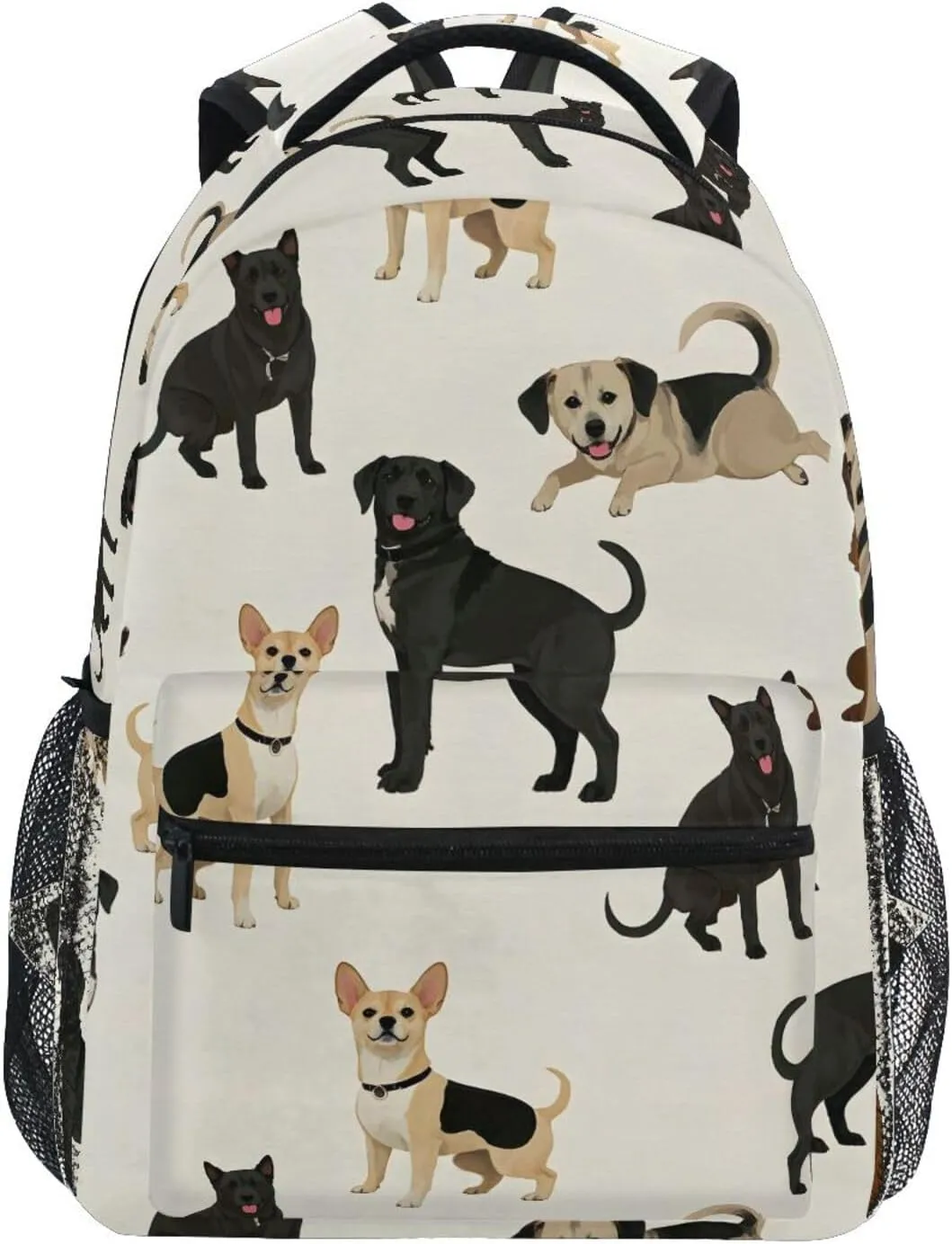 Many Dogs Pattern Backpack 3rd 4th 5th Grade School Bookbag Travel Laptop Daypack Bag Purse for Boys Girls Teens