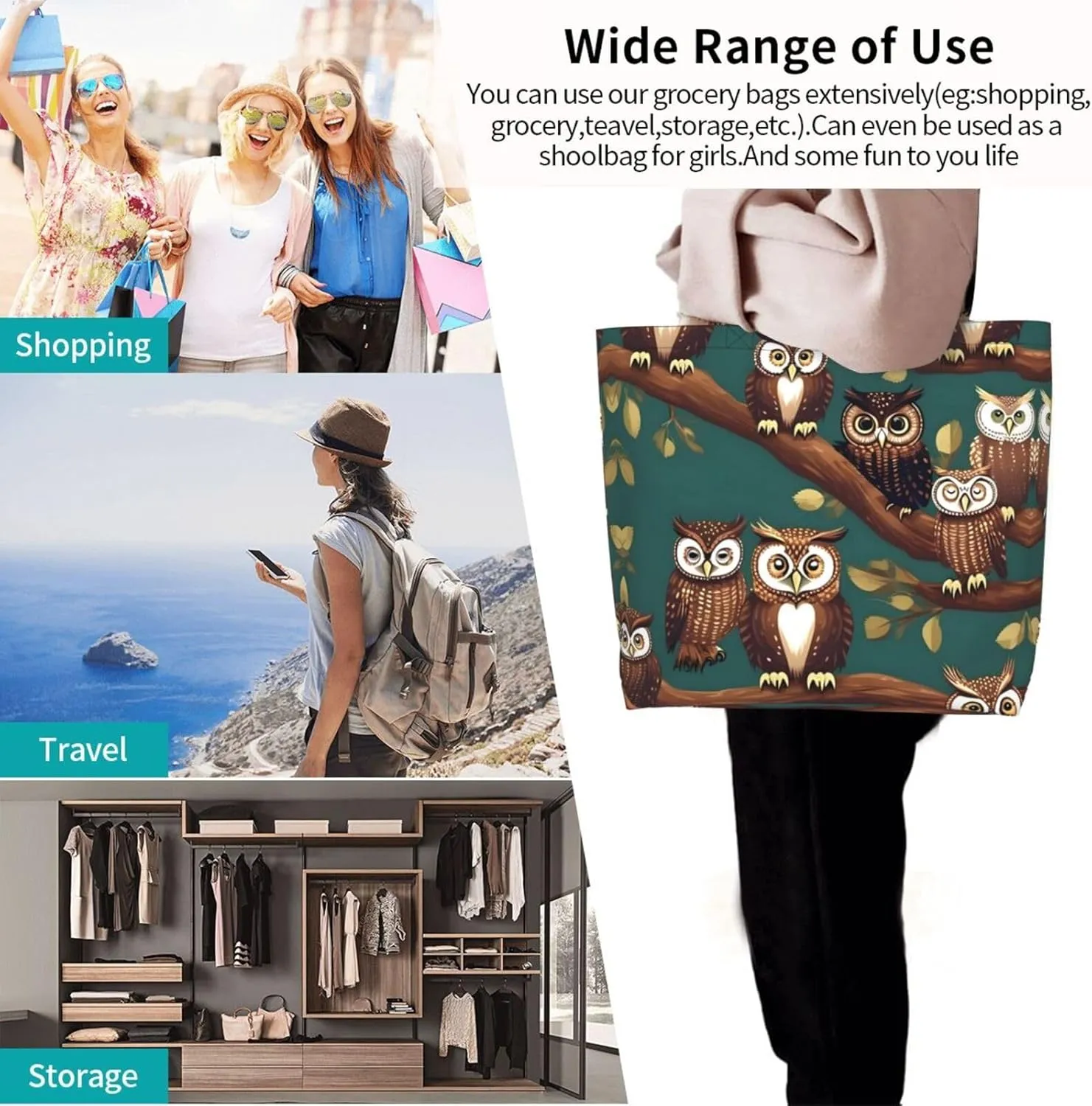 Many Purple Flowers Women Tote Bag,Casual Tote'S Handbag Big Capacity Shoulder Bag Crossbody Bag