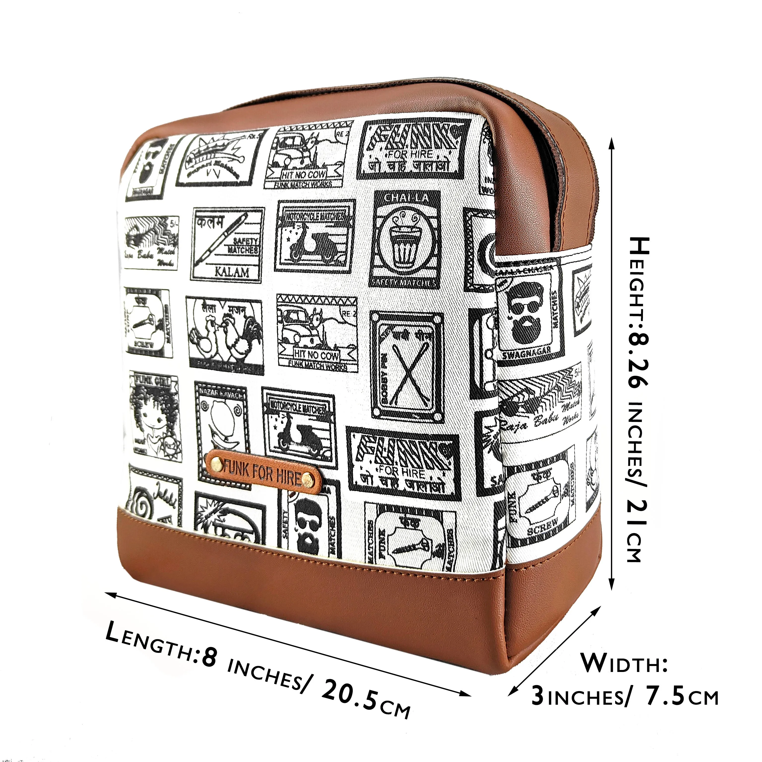 Match Collage Box Pouch Sling Bag Black&White