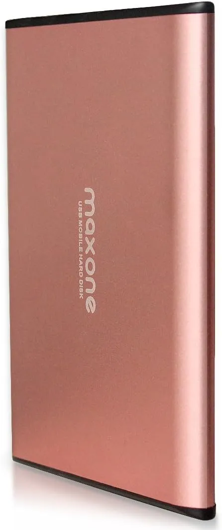Maxone 500GB Ultra Slim Portable External Hard Drive HDD USB 3.0 Compatible with PC, Laptop - Rose Pink