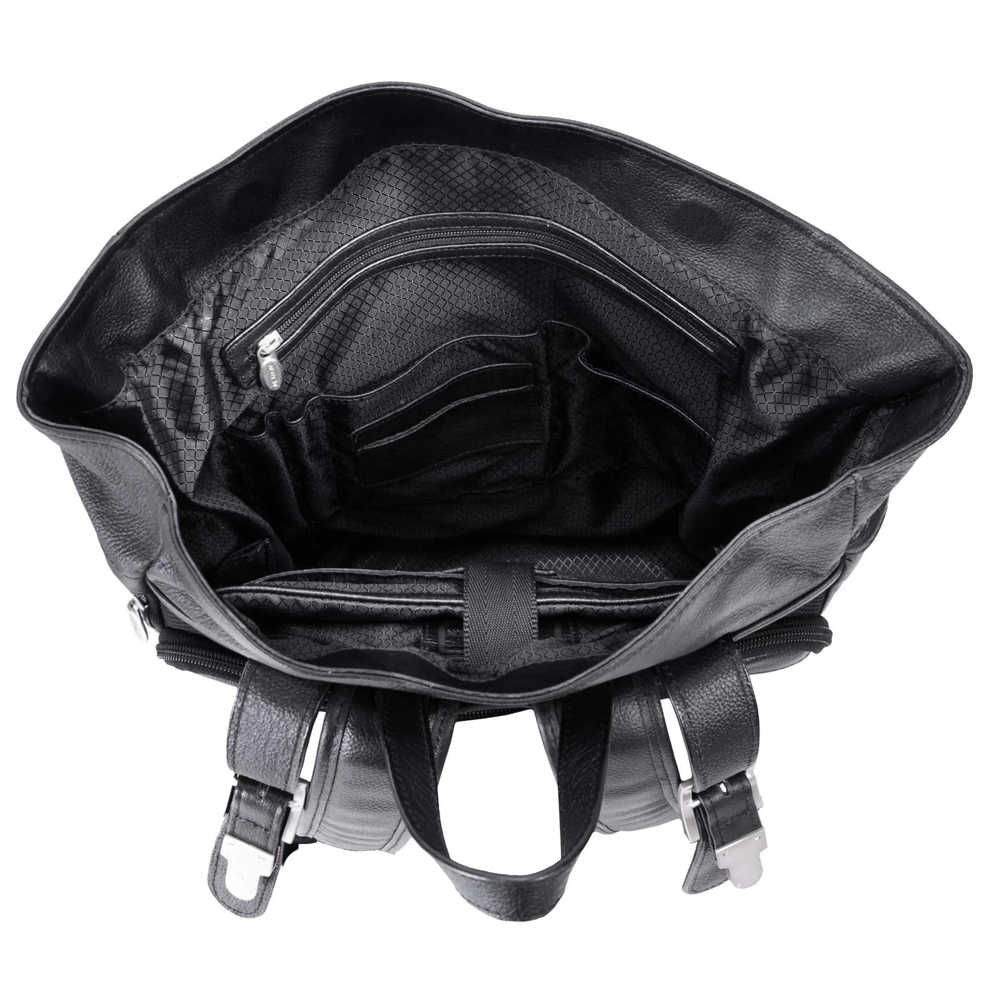 McKlein USA Kennedy 17" Leather Dual Access Laptop Backpack