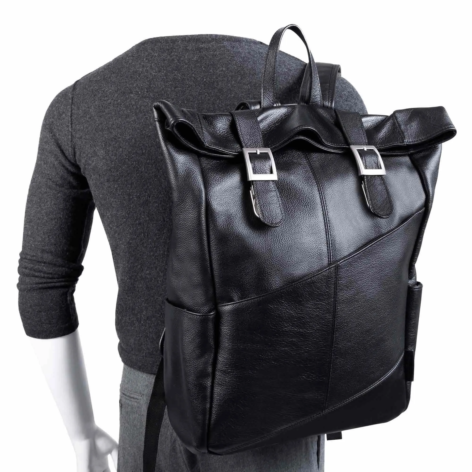 McKlein USA Kennedy 17" Leather Dual Access Laptop Backpack