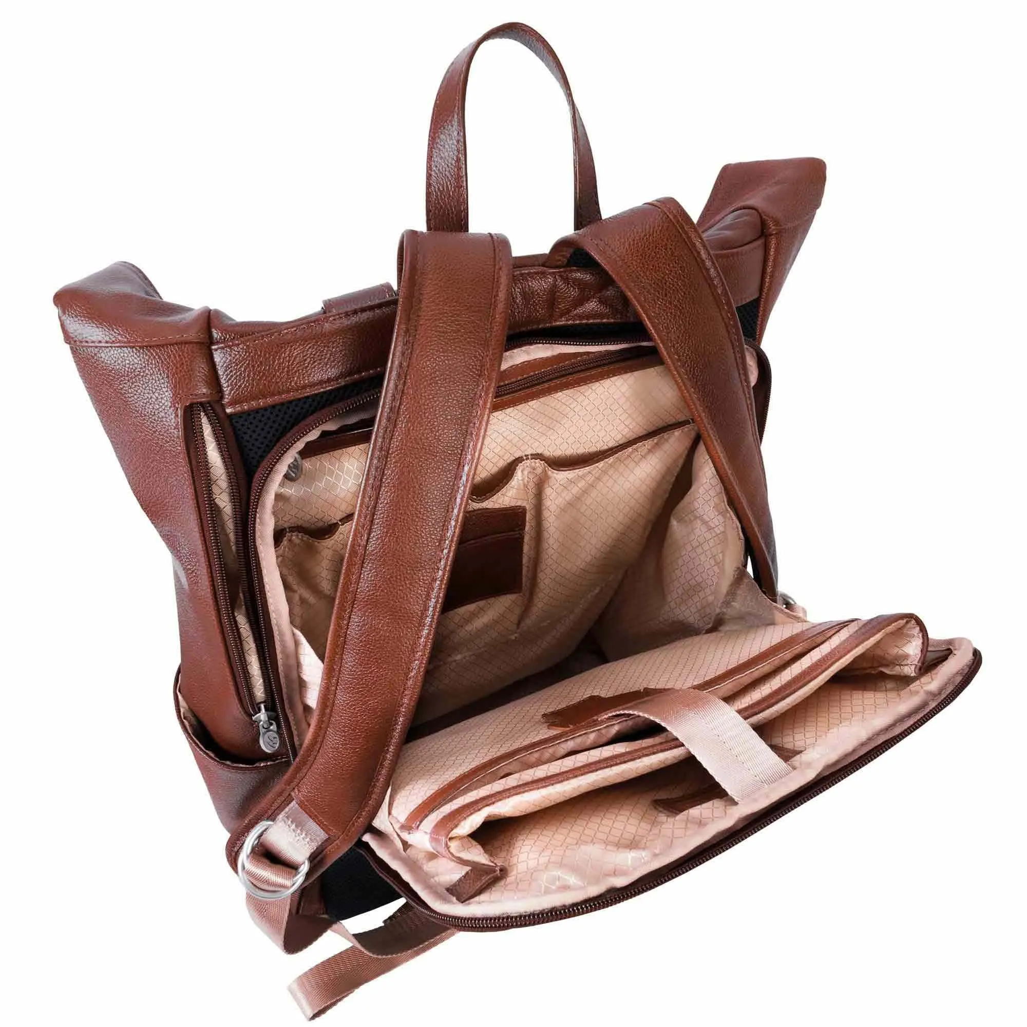 McKlein USA Kennedy 17" Leather Dual Access Laptop Backpack