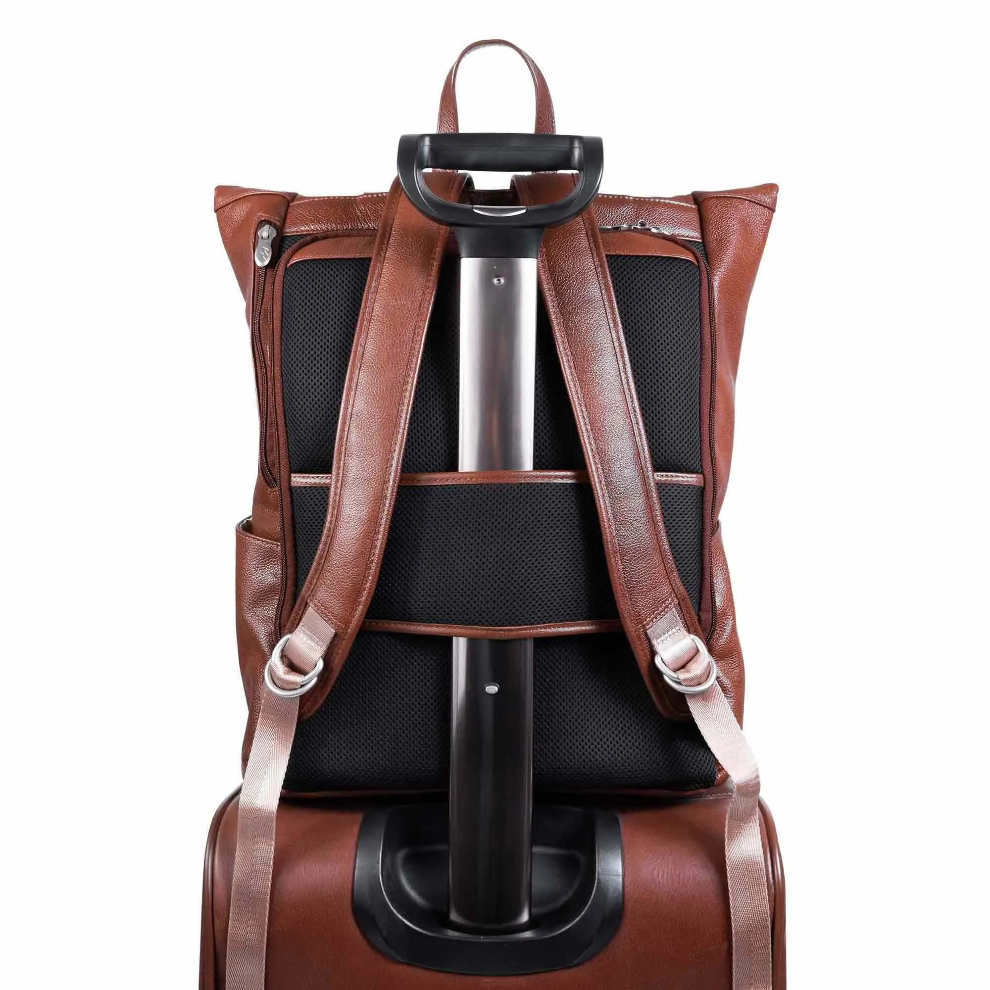 McKlein USA Kennedy 17" Leather Dual Access Laptop Backpack