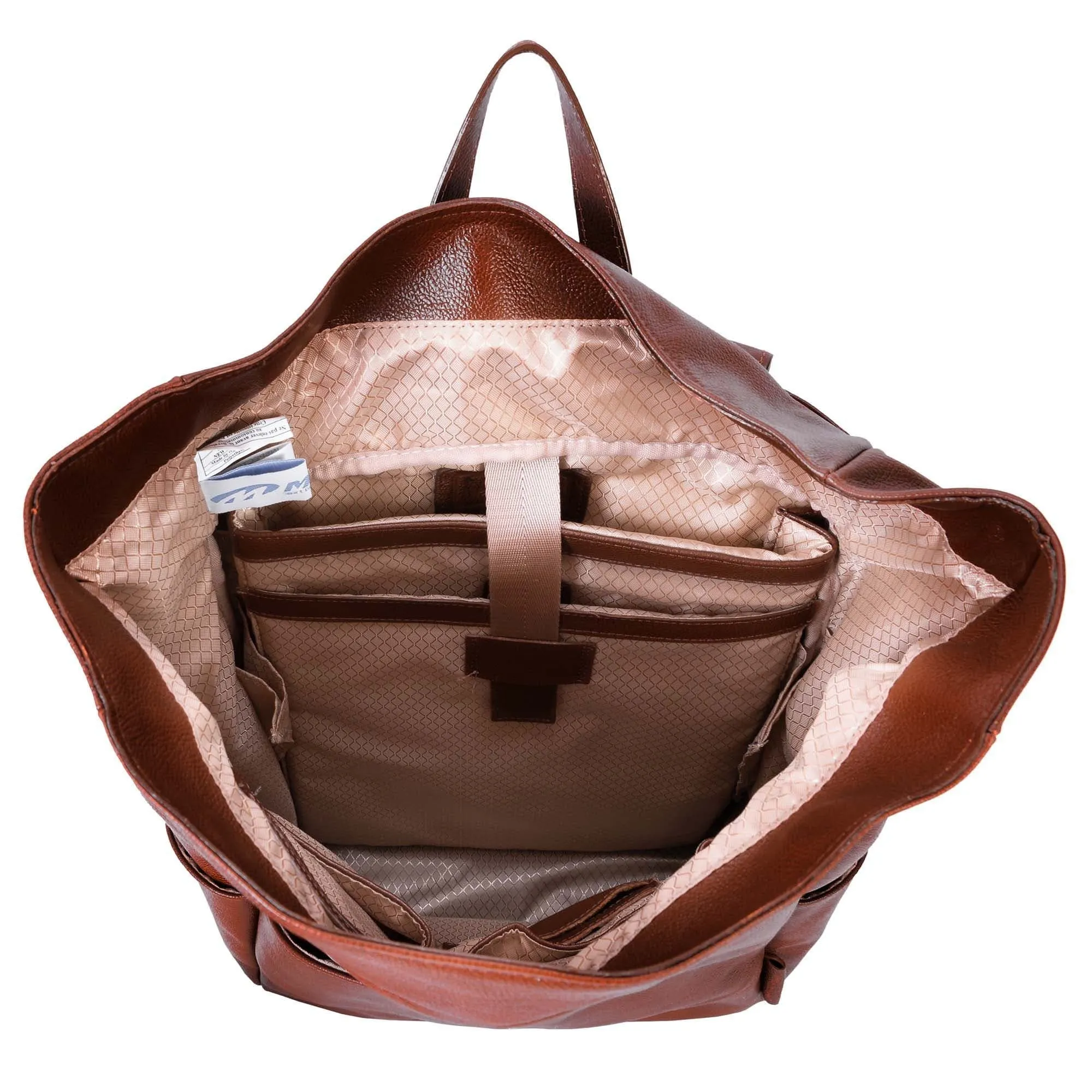 McKlein USA Kennedy 17" Leather Dual Access Laptop Backpack