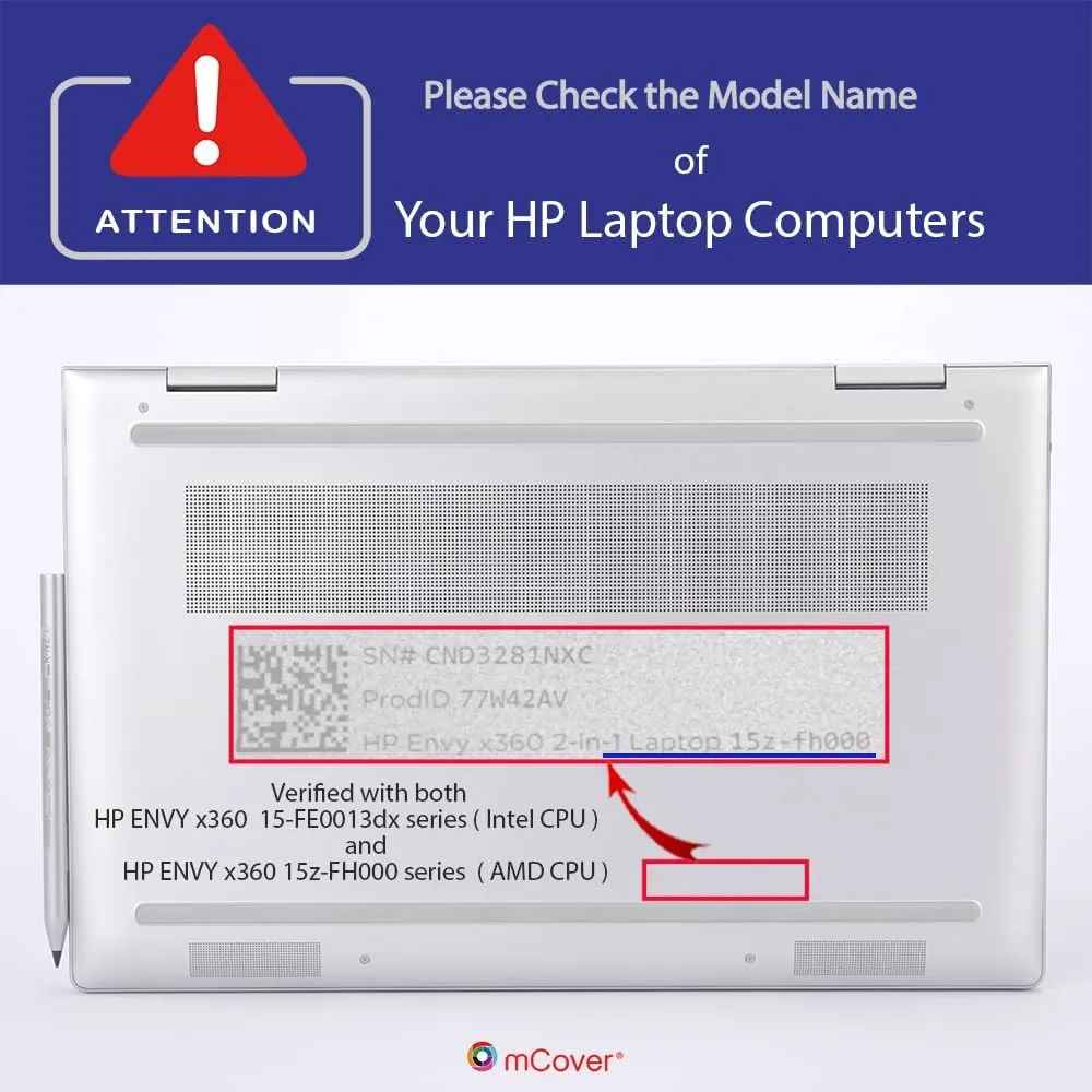 mCover Case ONLY Compatible for 2023~2024 15.6" HP Envy x360 15-FE0000 (Intel CPU) / 15-FH0000 (AMD CPU) Series Laptop (NOT Fitting Any Other HP Models) - Aqua