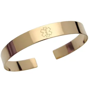 Medical Alert Message Engraved Cuff Bracelet