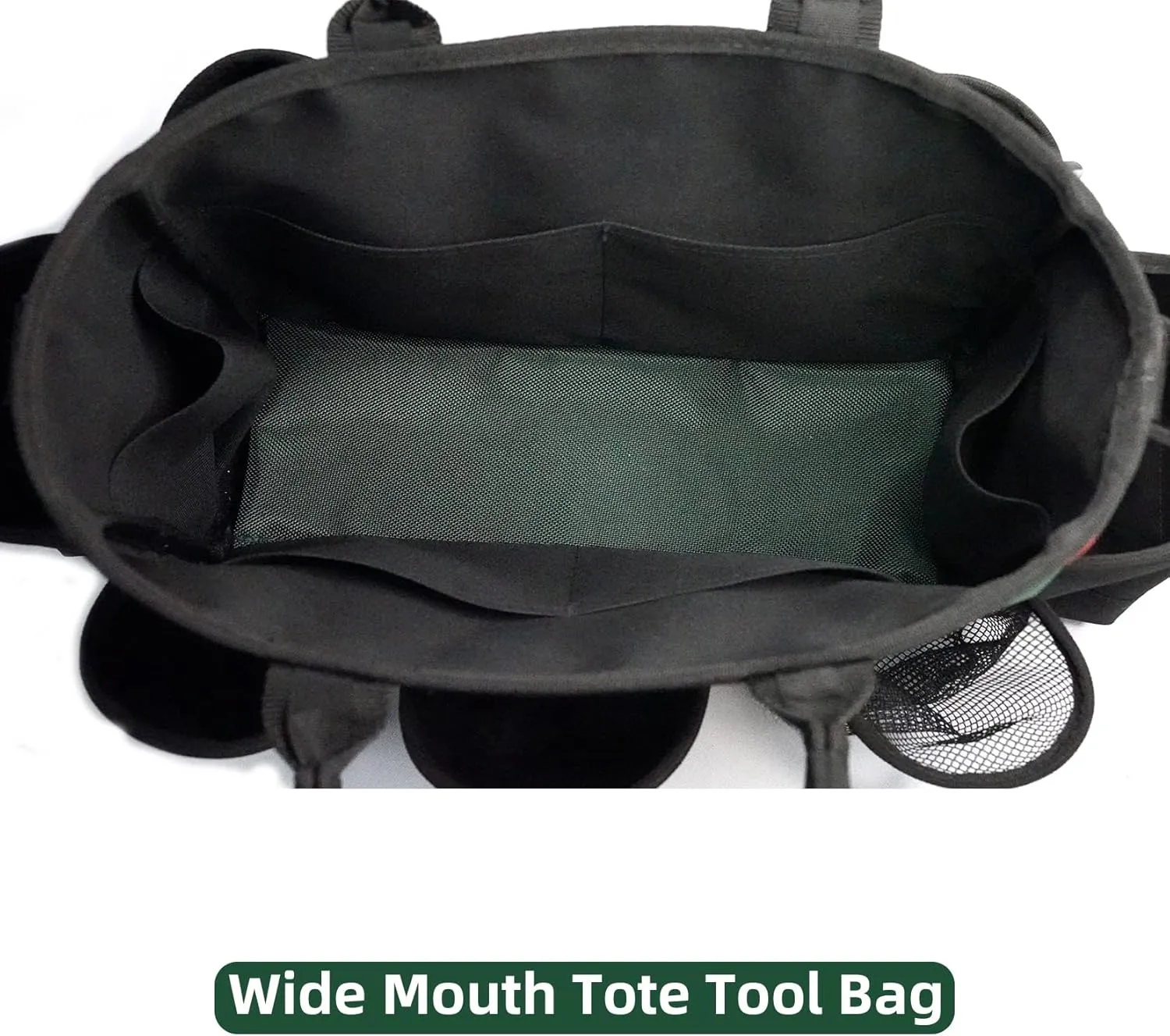 MELOTOUGH 14 inch Supply bag Open Top Tote tool bag Tool Organizer bag with shoulder strap for Cleaner, Contractor, HVAC (Gray)