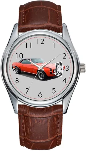Men Watch Casual Waterproof Quartz Watches Clock Date Classic Business Brown Leather Christmas Wristwatch Camaro SS Wrist Watches
