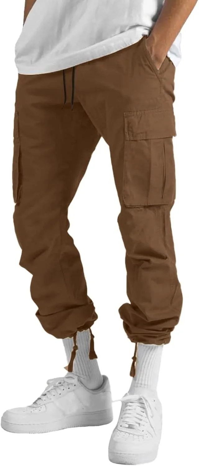 Men's Athletic Running Sweatpants Pants Straight-Leg Fitness Sports Men's Pants Casual Cargo Pants Workout Joggers