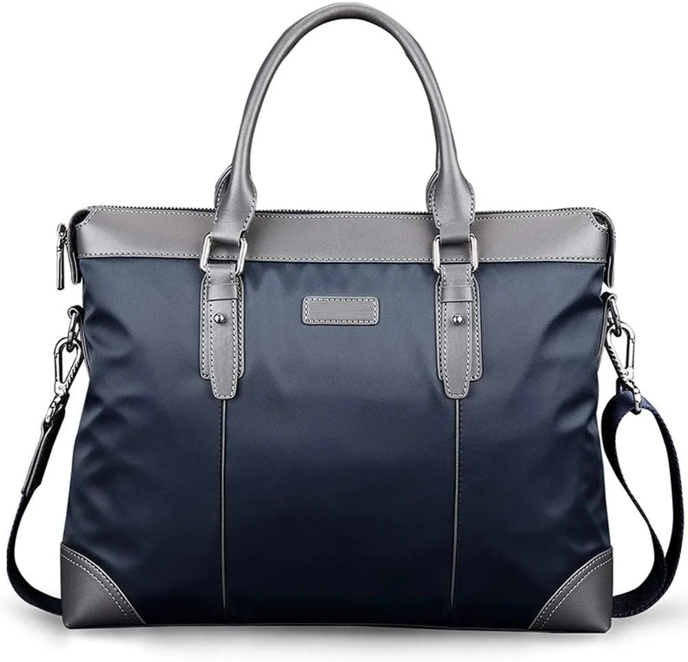 Men's Briefcase Mens Business Briefcase Shoulder Handbags Shoulder Strap Blue for Work Office Travel