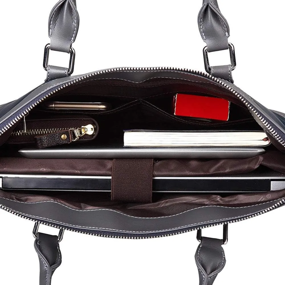 Men's Briefcase Mens Business Briefcase Shoulder Handbags Shoulder Strap Blue for Work Office Travel