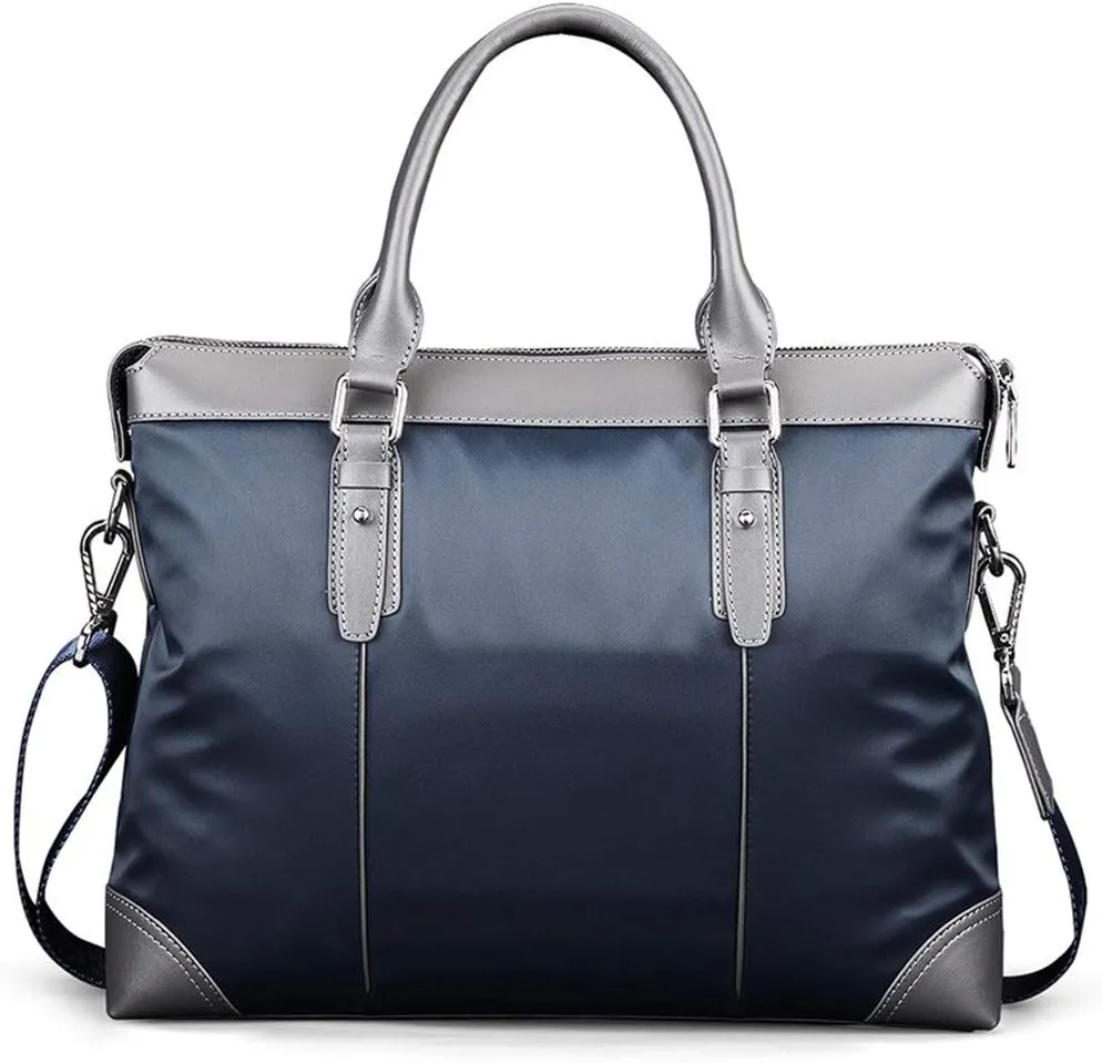 Men's Briefcase Mens Business Briefcase Shoulder Handbags Shoulder Strap Blue for Work Office Travel