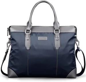 Men's Briefcase Mens Business Briefcase Shoulder Handbags Shoulder Strap Blue for Work Office Travel
