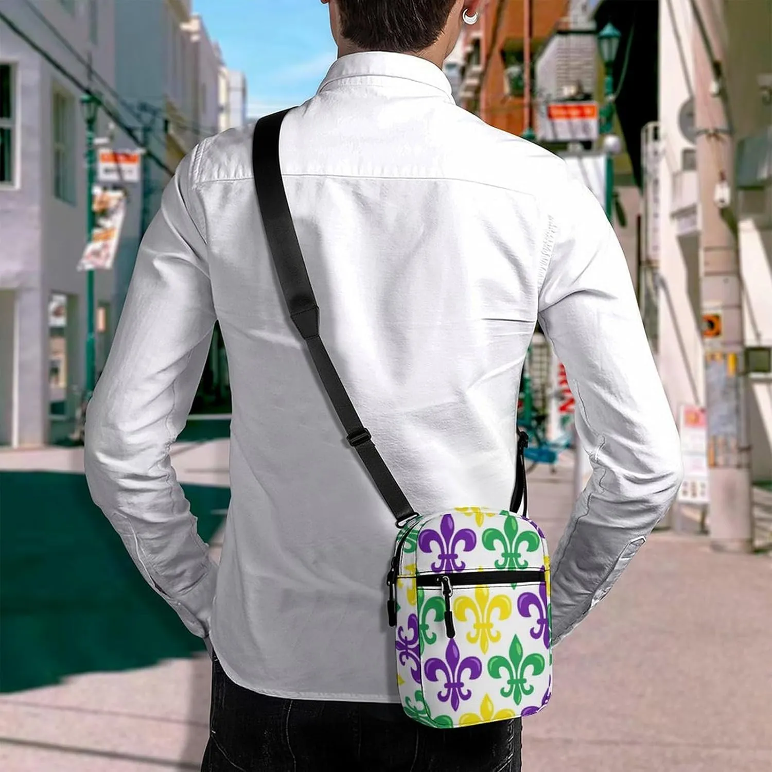 Mens Crossbody Zipper Bag, Small Shoulder Bag Zipper Travel Phone Pouch Wallet Waterproof Mini Purse
