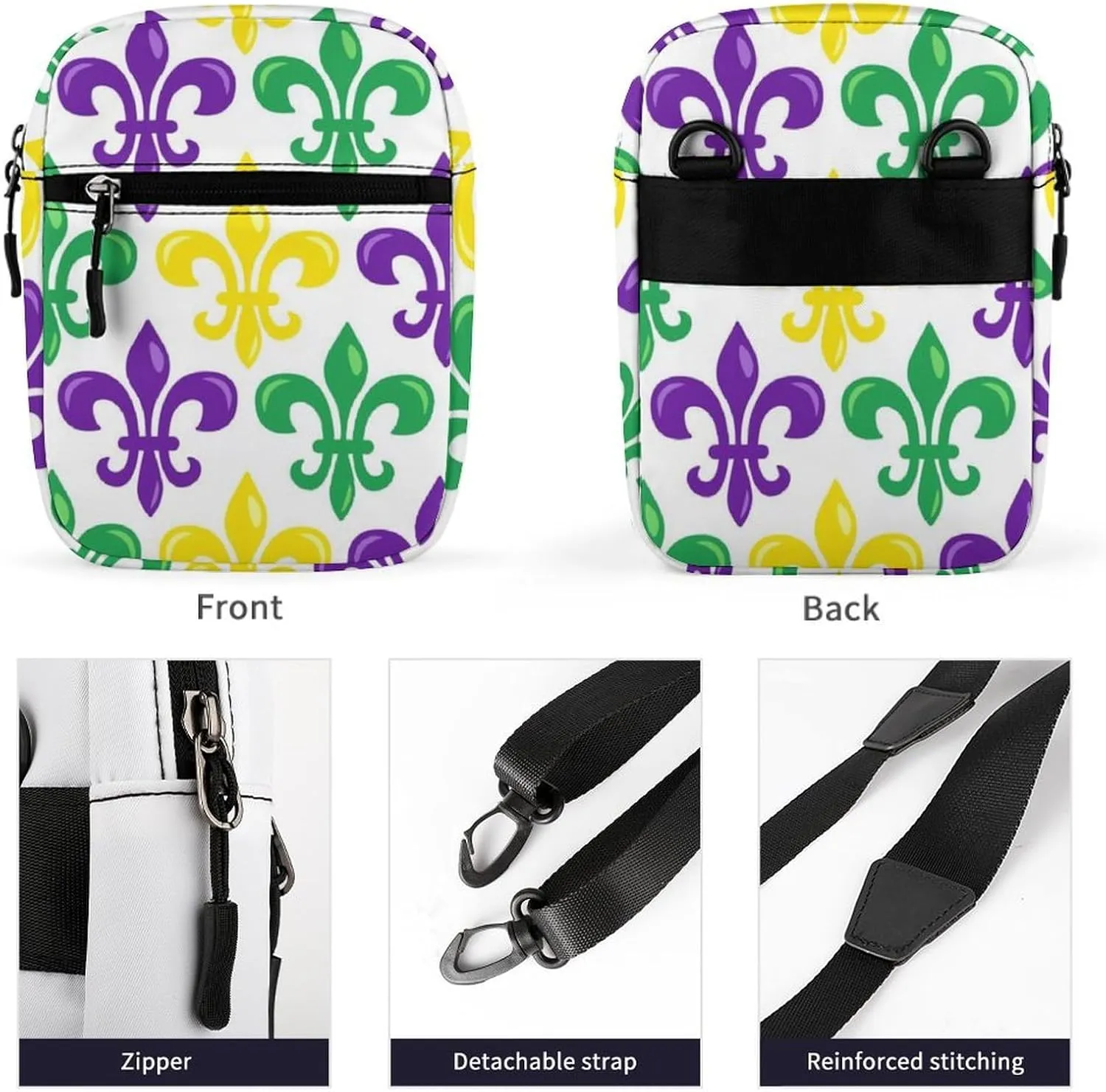 Mens Crossbody Zipper Bag, Small Shoulder Bag Zipper Travel Phone Pouch Wallet Waterproof Mini Purse