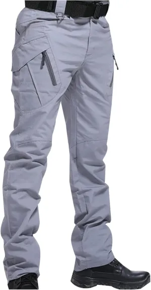 Men's Ripstop Work Pants, Water Resistant Tactical Pants, Outdoor Utility Cargo Operator EDC Straight/Cargo Trousers