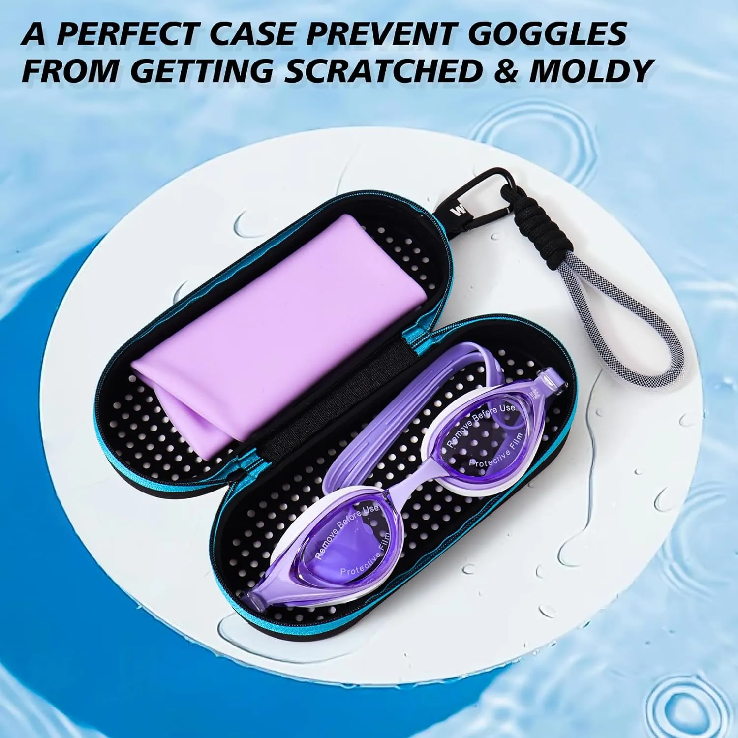 MERIABNY Swim Goggles Case for Swimmer Swimming Goggles Holder with Travel Bottle