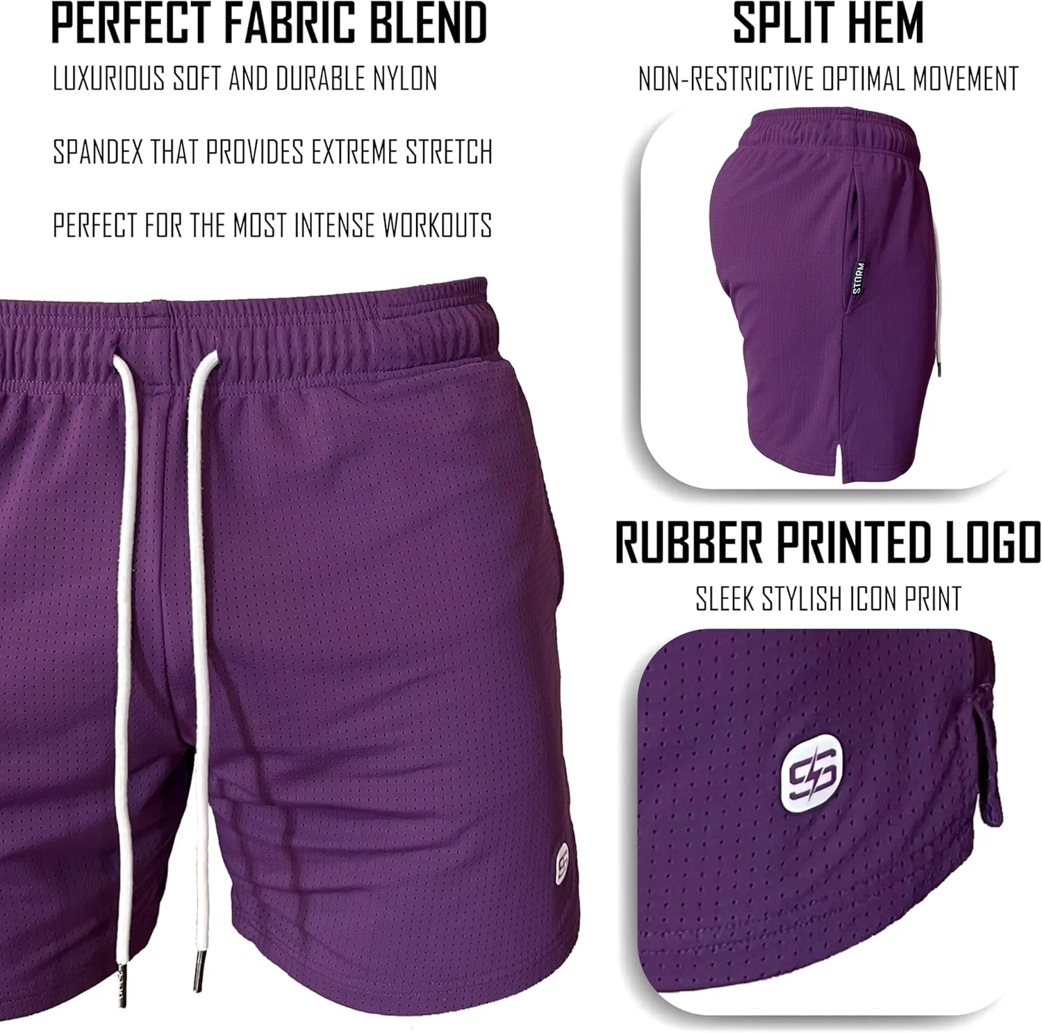 Mesh Shorts - Premium Double Layer Mesh - Designed for Professional Athletes - Silky Soft & Stretchy Fabric