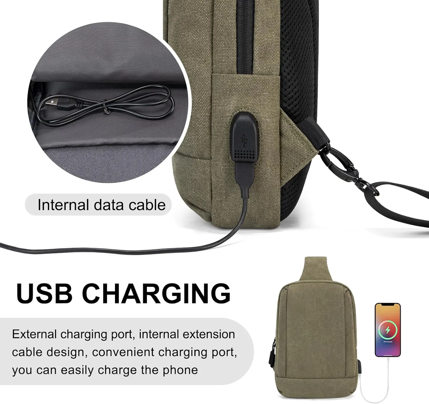 Messenger Bag Sling Bag Crossbody Shoulder Bag for Men Women Travel Work Satchel Bags