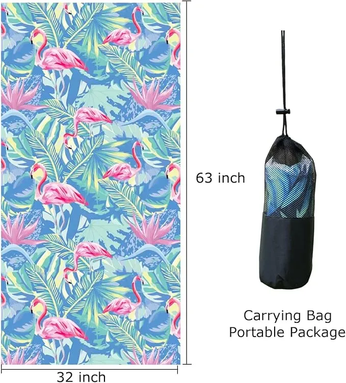 Microfiber Beach Towel, Extra Large 63"x32" Sand Free Beach Towel Super Lightweight Towels for Swimming Pool, Camping, Picnic, Yoga Gym Sports