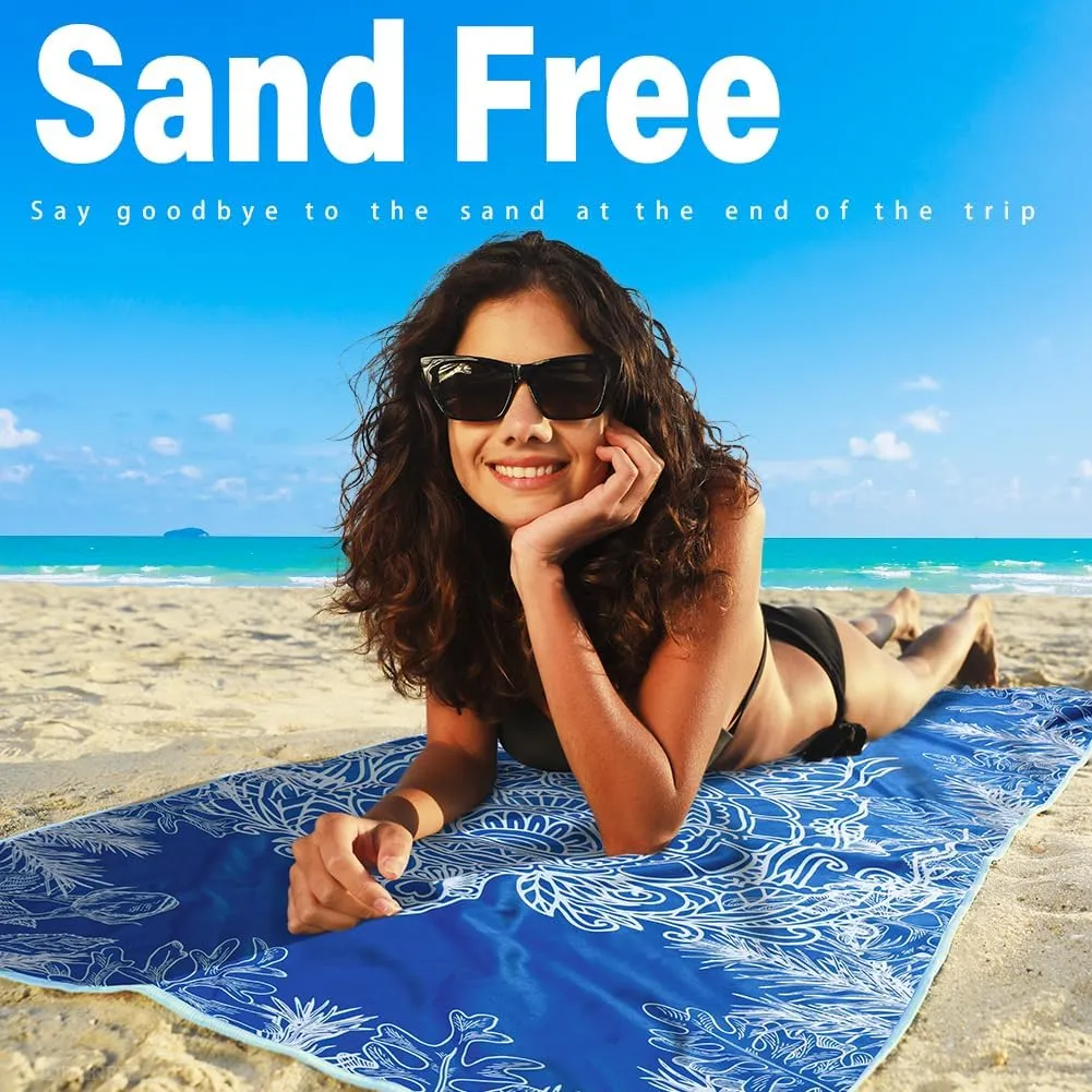 Microfiber Lightweight Beach Towel Sand Free Quick Dry Absorbent Thin Compact Towels for Swimming Pool Camping Beach Accessories Large Easy Pack Travel Things for Vacation Essentials Gift