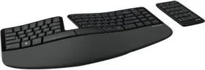 Microsoft Sculpt Ergonomic Keyboard for Business. Wireless , Comfortable, Ergonomic Keyboard with Split Design and Palm Rest. Separate Number Pad Included