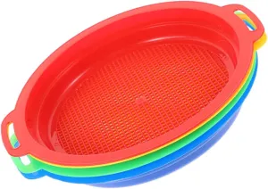Milisten Summer Fun Boys and Girls Beach Play 4pc Sand Sieve Set Sifter Sieves for Boys and Girls Beach Toys Garden Tools Pp Material