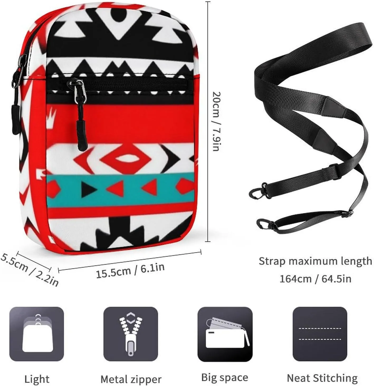 Mini Crossbody Bag for Women, Waterproof Zipper Shoulder Bag Casual Cell Phone Purse Travel Pouch