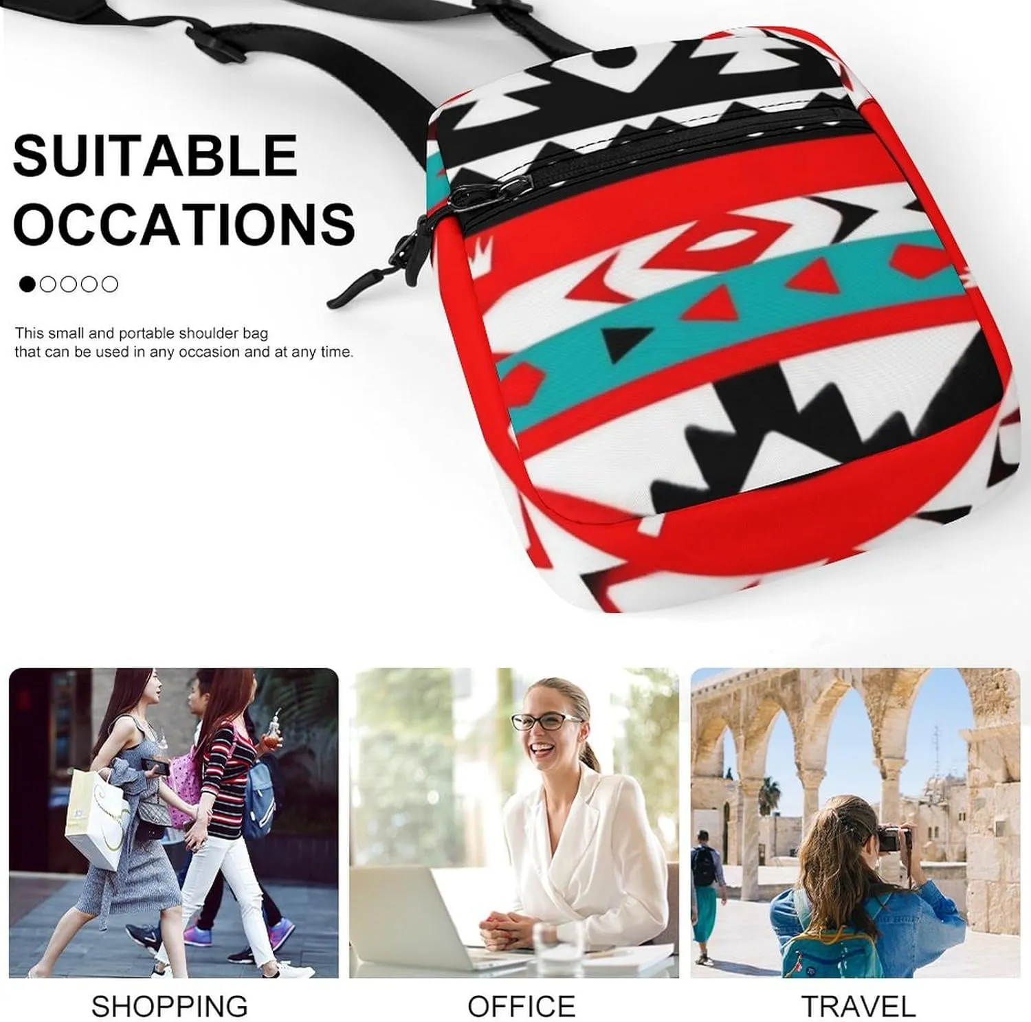 Mini Crossbody Bag for Women, Waterproof Zipper Shoulder Bag Casual Cell Phone Purse Travel Pouch