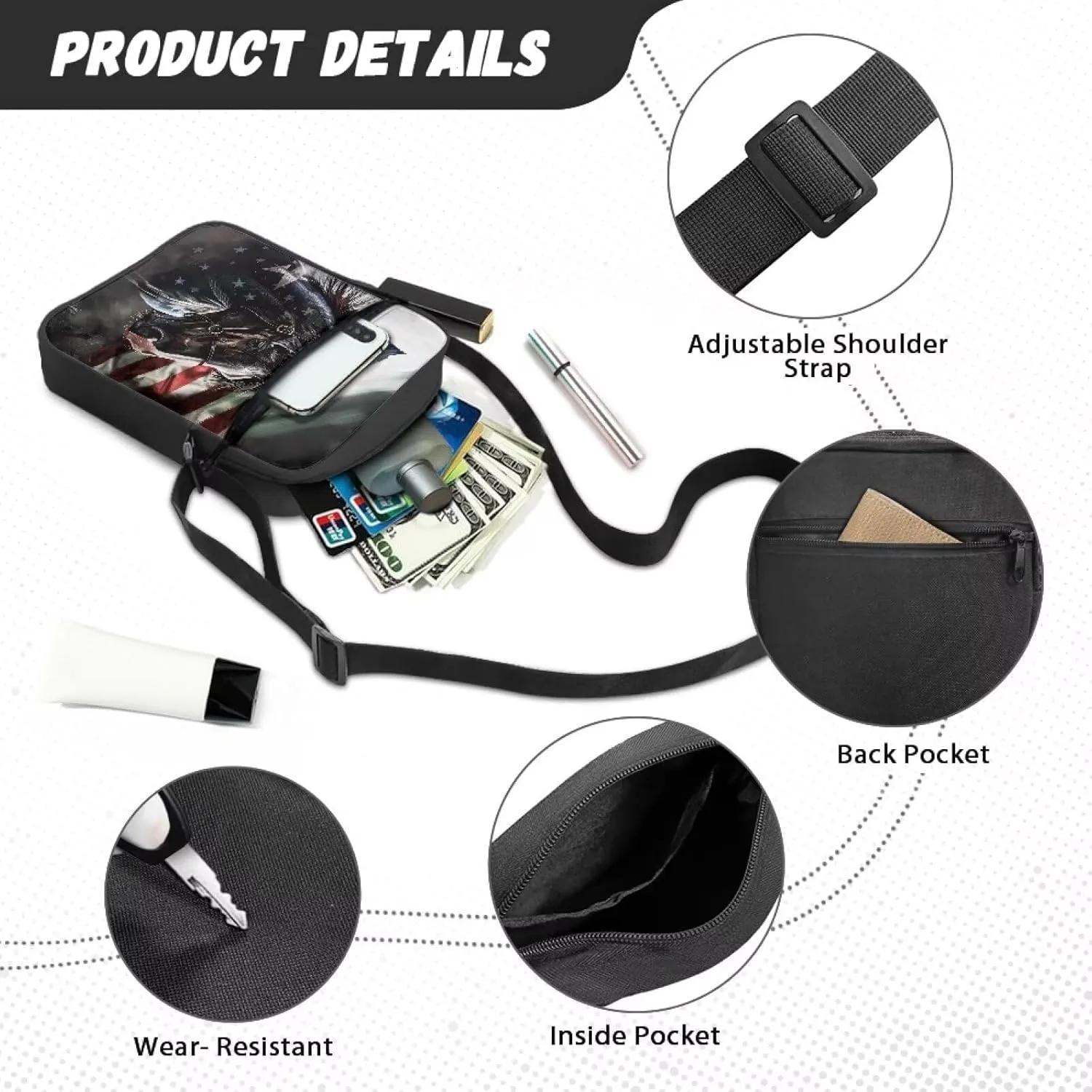 Mini Crossbody Bags Small Shoulder Messenger Bag Purse Cellphone Pouch for Men Women Kids