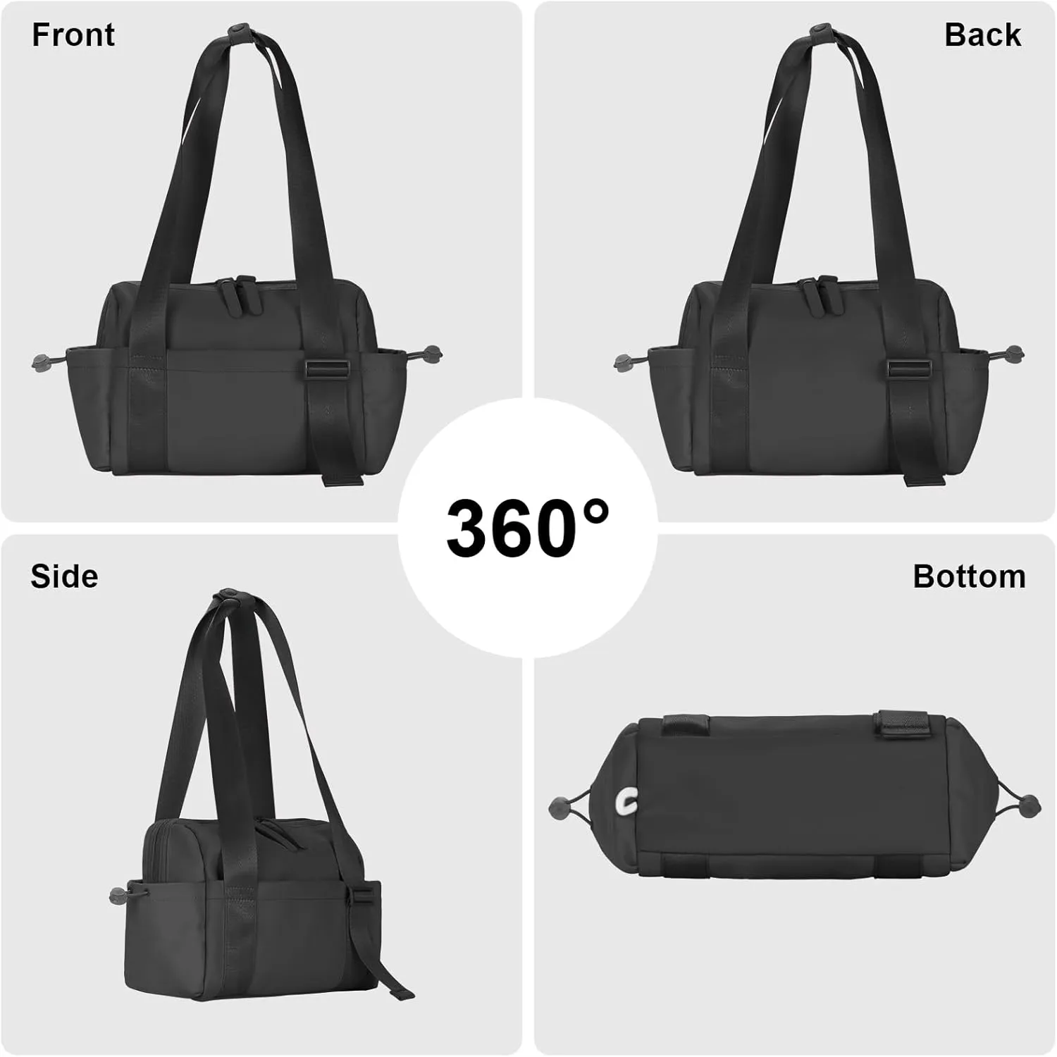 Mini Gym Bag for Women, Small Gym Bag Gym Tote Bag Waterproof Travel Duffel Bag with Wet Compartment, Cute Sports Bag Suitable for Traveling on Weekends (Black)