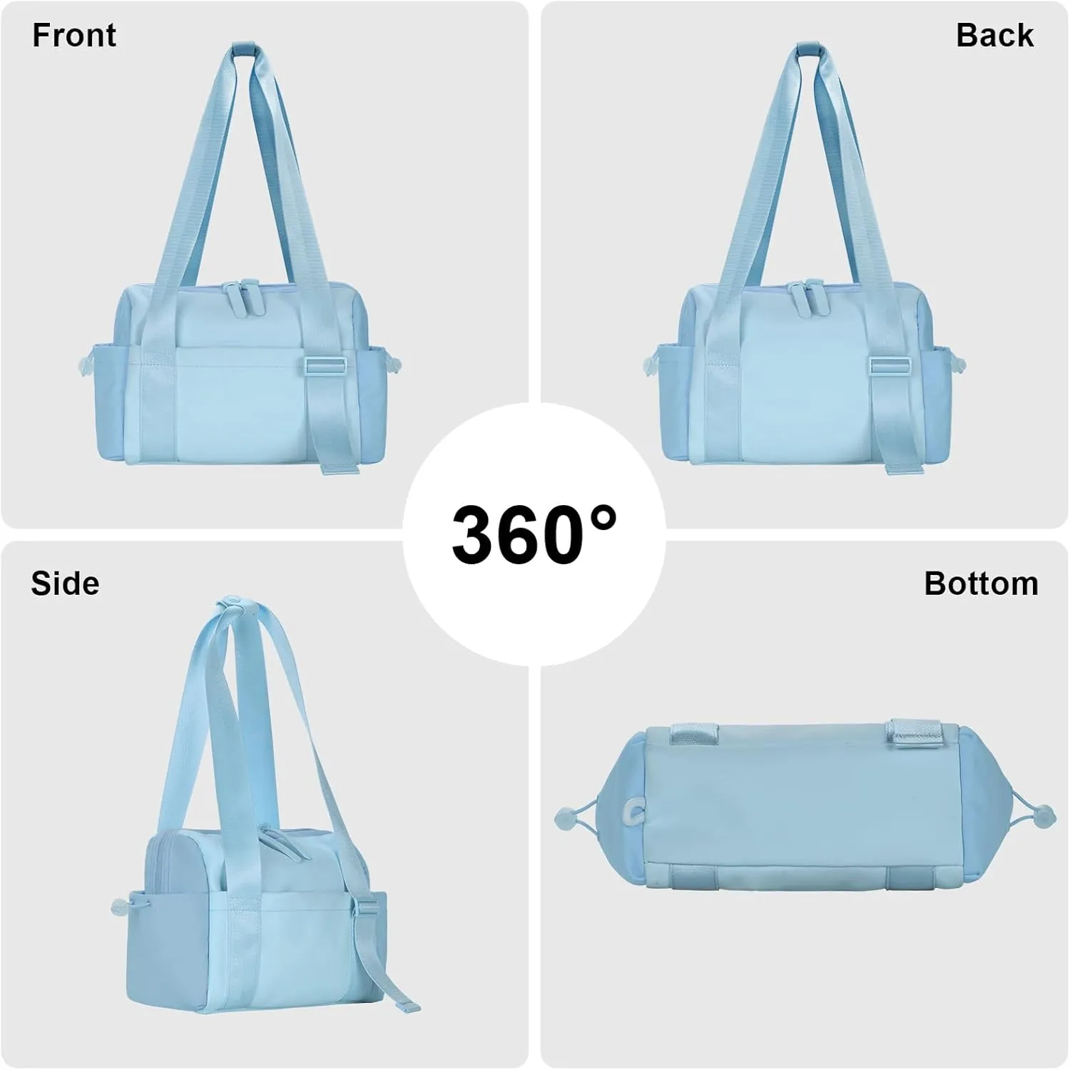 Mini Gym Bag for Women, Small Gym Bag Gym Tote Bag Waterproof Travel Duffel Bag with Wet Compartment, Cute Sports Bag Suitable for Traveling on Weekends (Blue)
