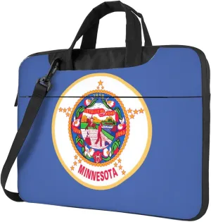 Minnesota State Flag Print Laptop Adjustable Shoulder Strap With Handle Accessory Pocket For Men Women