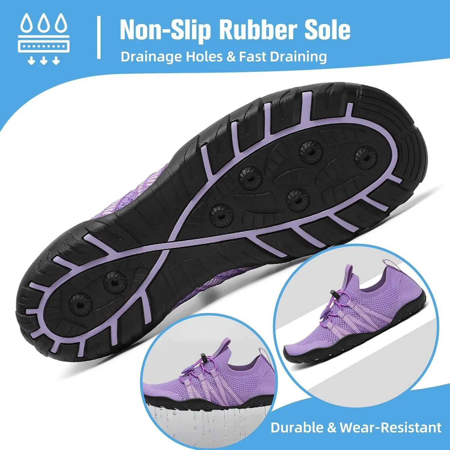 Mishansha Water Shoes for Women Men Barefoot Beach Shoe Quick Dry Aqua Swim Socks for Surfing Yoga Size 4.5-15 Women/3-13.5 Men