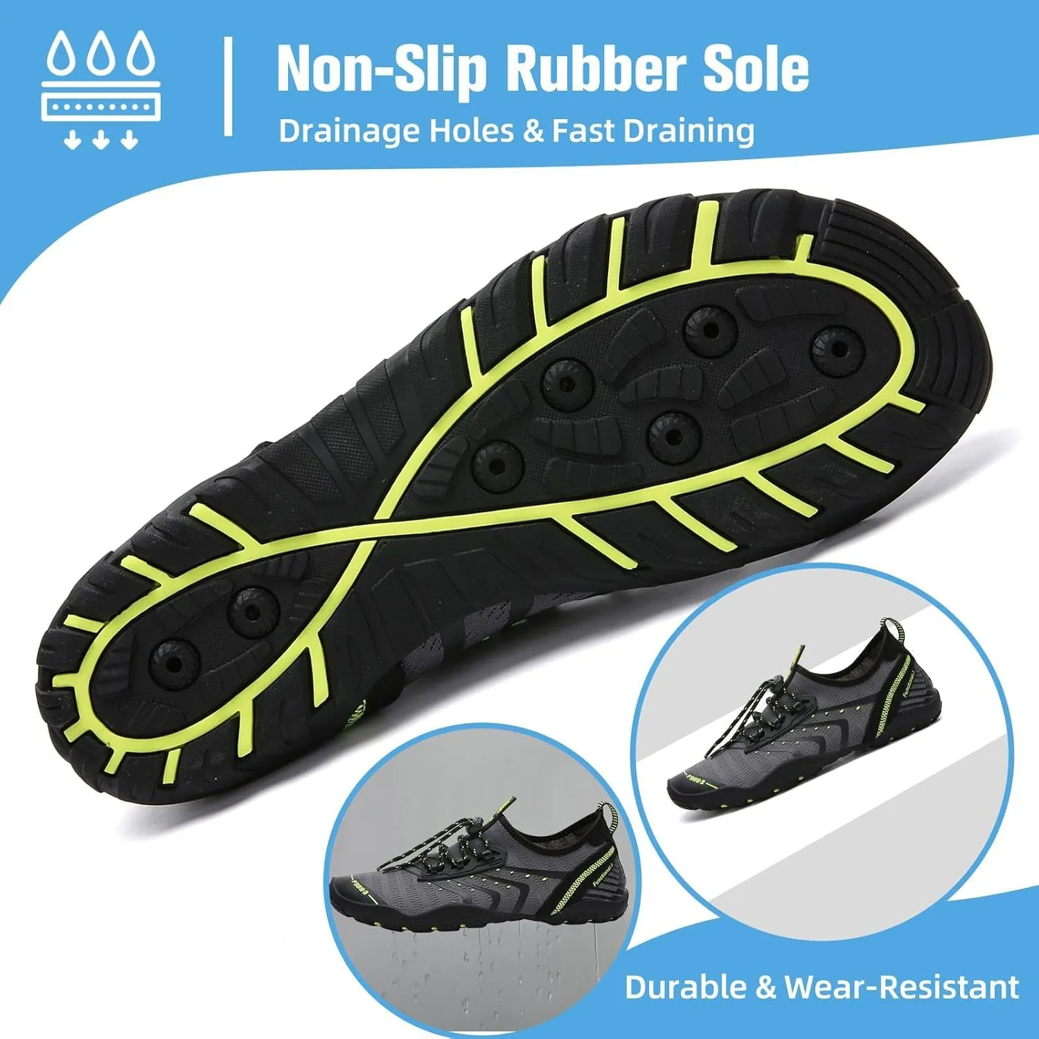 Mishansha Water Shoes for Women Men Barefoot Beach Shoe Quick Dry Aqua Swim Socks for Surfing Yoga Size 4.5-15 Women/3-13.5 Men