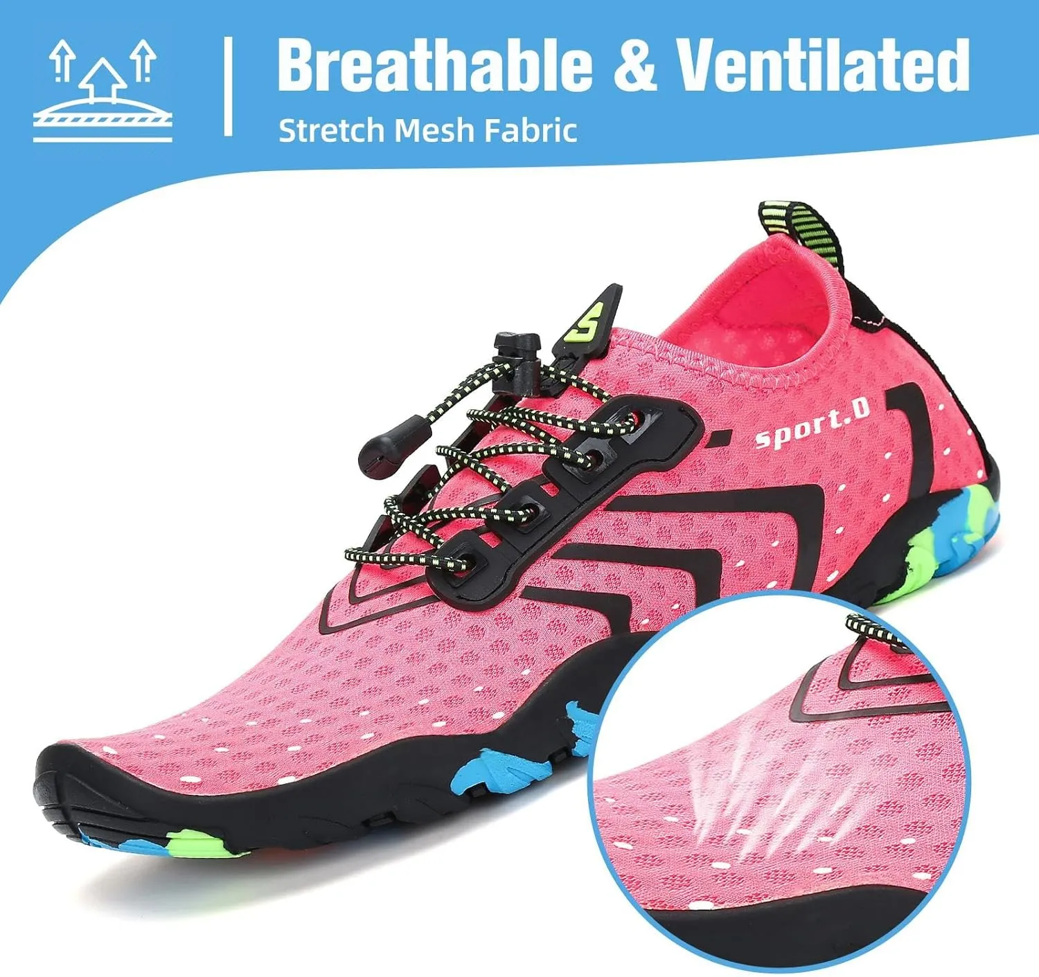 Mishansha Water Shoes for Women Men Barefoot Beach Shoe Quick Dry Aqua Swim Socks for Surfing Yoga Size 4.5-15 Women/3-13.5 Men